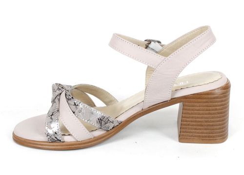 Serina Voss – sandale elegante damă din piele naturală mov pal cu toc