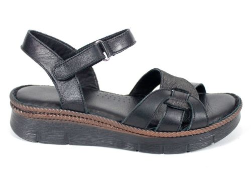 Sandale confortabile Talina Sora din piele naturală neagră pentru uz zilnic