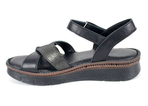 Sandale confortabile Talina Sora din piele naturală neagră pentru uz zilnic