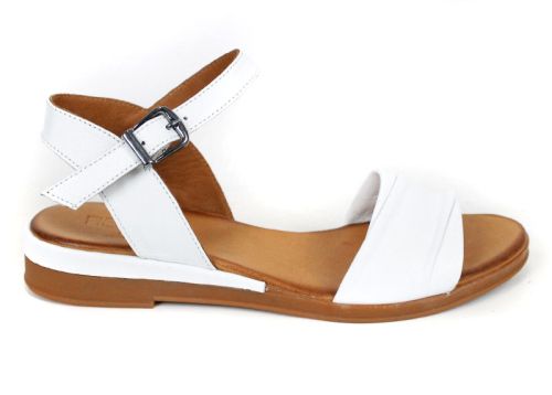 Nerelle Vita – sandale dama cu talpă joasă din piele naturală albă cu design minimalist de vară