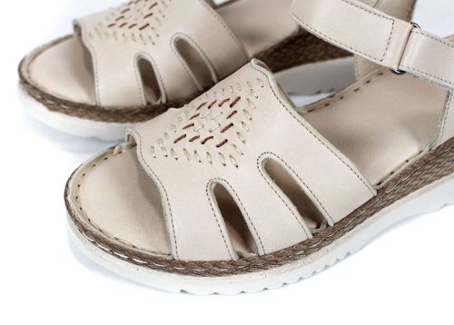 Arlena Voss – sandale damă bej din piele naturală pentru confort zilnic