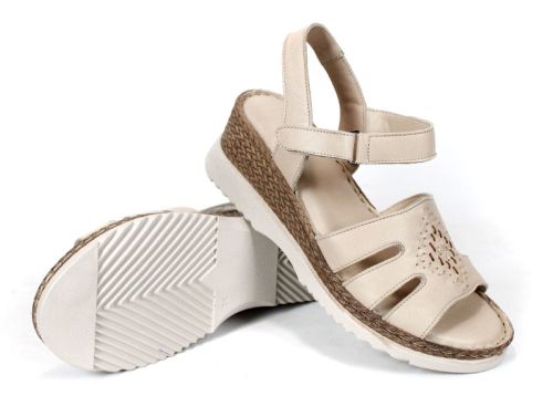 Arlena Voss – sandale damă bej din piele naturală pentru confort zilnic