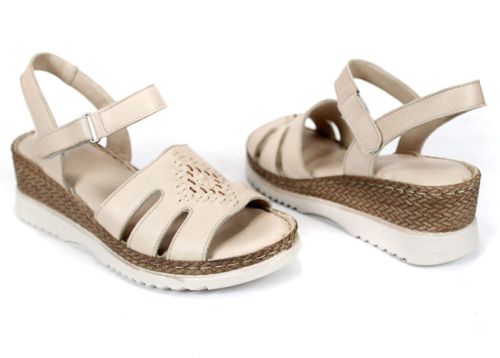 Arlena Voss – sandale damă bej din piele naturală pentru confort zilnic
