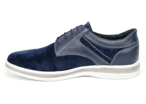 Montero Vail – pantofi casual bărbați din piele naturală și velur albastru
