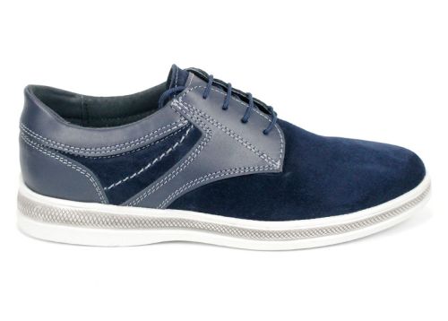 Montero Vail – pantofi casual bărbați din piele naturală și velur albastru