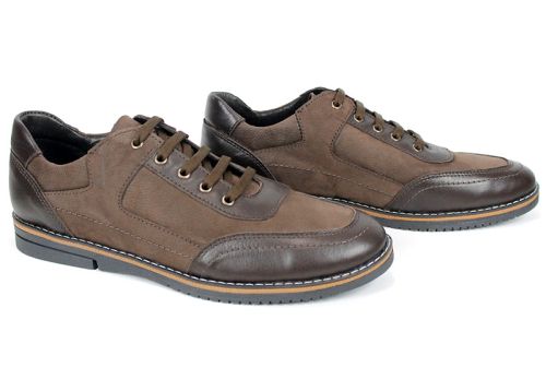 Zentaro Line – pantofi casual bărbați din nabuc și piele naturală maro