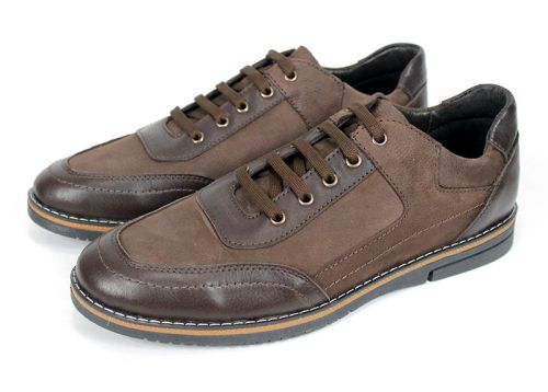 Zentaro Line – pantofi casual bărbați din nabuc și piele naturală maro