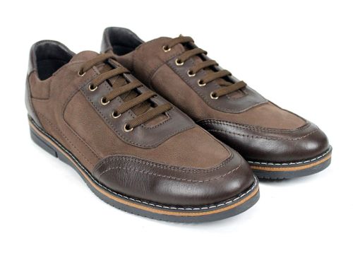Zentaro Line – pantofi casual bărbați din nabuc și piele naturală maro