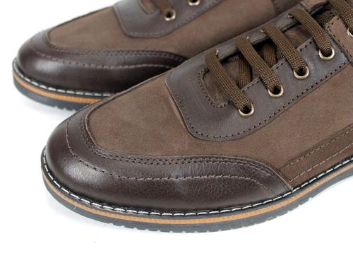 Zentaro Line – pantofi casual bărbați din nabuc și piele naturală maro