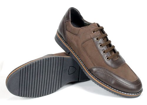 Zentaro Line – pantofi casual bărbați din nabuc și piele naturală maro