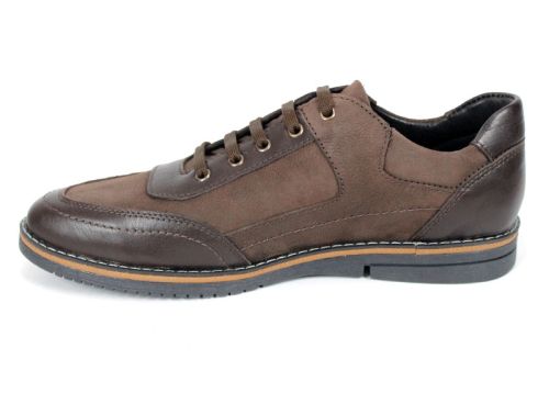 Zentaro Line – pantofi casual bărbați din nabuc și piele naturală maro