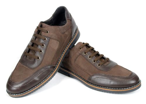 Zentaro Line – pantofi casual bărbați din nabuc și piele naturală maro