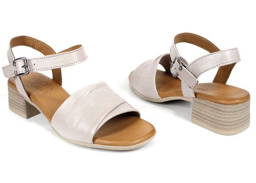 sandale confortabile damă taupe piele