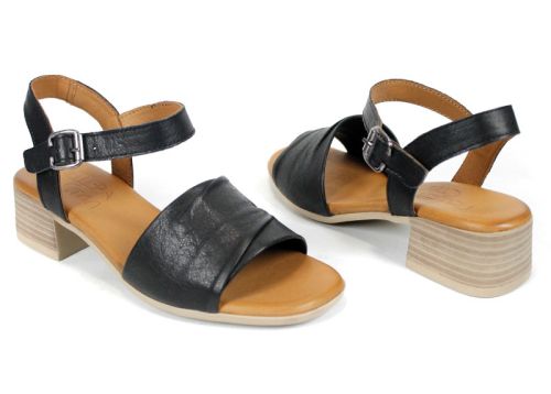 sandale elegante damă culoare negru piele