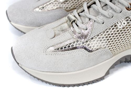 Marielle Voss – sneakers dama ușori cu mesh și velur bej