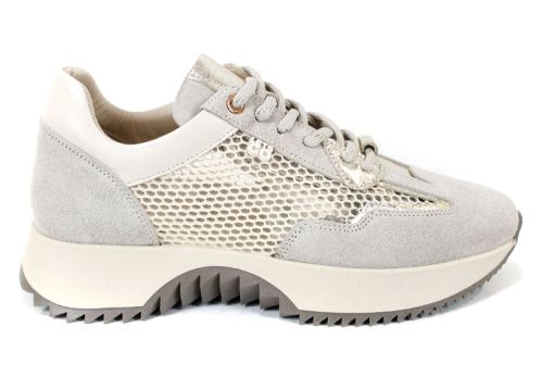 Marielle Voss – sneakers dama ușori cu mesh și velur bej