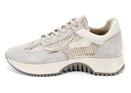 Marielle Voss – sneakers dama ușori cu mesh și velur bej