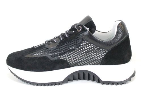 Marielle Voss – sneakers dama respirabili cu mesh și velur negri