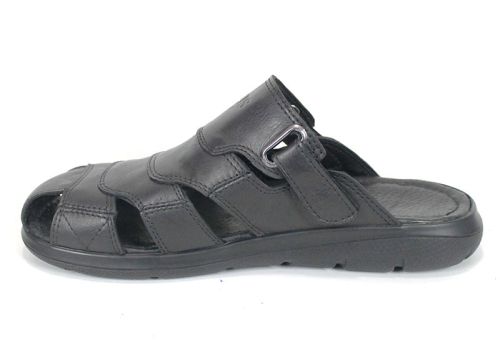 Sandale barbatesti din piele naturala de culoare neagra - model Vladi