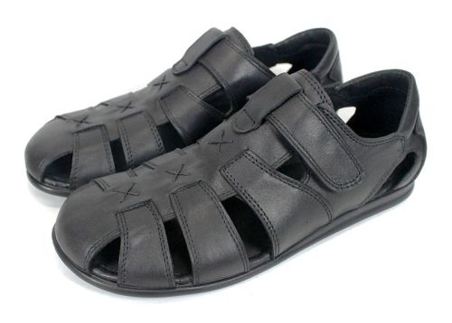 Vento Nero – sandale bărbătești din piele naturală cu închidere velcro