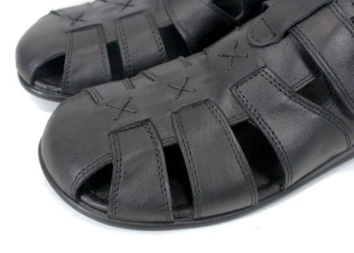Vento Nero – sandale bărbătești din piele naturală cu închidere velcro
