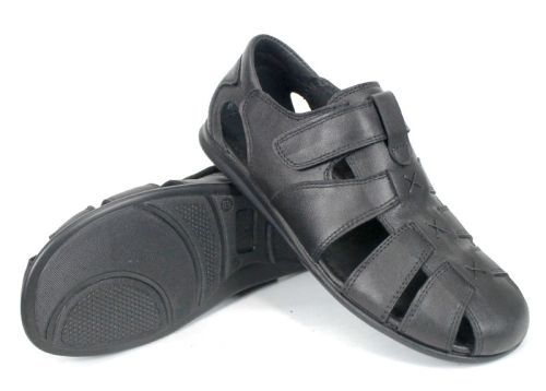 Vento Nero – sandale bărbătești din piele naturală cu închidere velcro