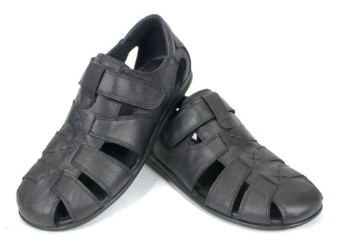 Vento Nero – sandale bărbătești din piele naturală cu închidere velcro