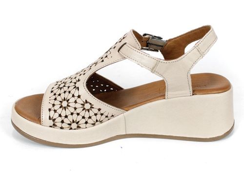 Valena Dore – sandale dama din piele naturală în nuanță soft nude cu platformă joasă și design confortabil