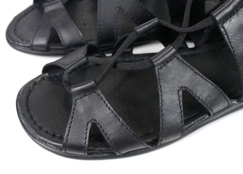 Model Cezar – sandale bărbați tip gladiator din piele naturală neagră