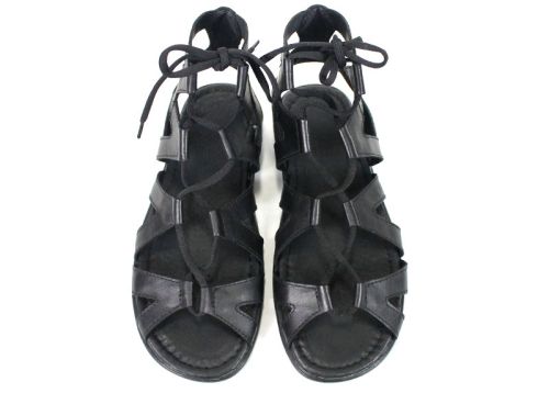 Model Cezar – sandale bărbați tip gladiator din piele naturală neagră