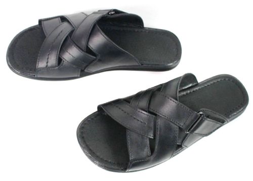 Nero Flexo – papuci bărbătești din piele naturală negri
