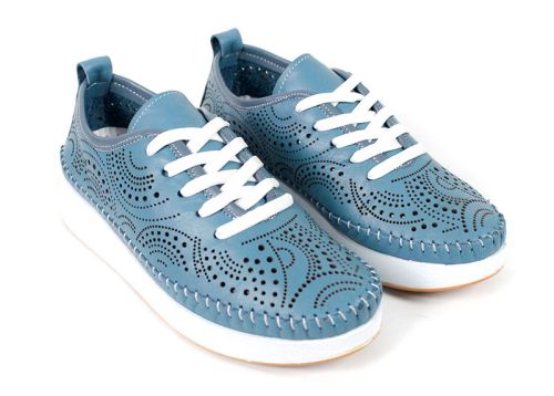 Luna Soft – pantofi de vară damă din piele naturală, verde scorpion