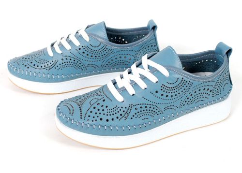 Luna Soft – pantofi de vară damă din piele naturală, verde scorpion
