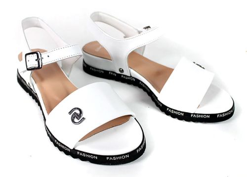 Isabella Cortez – sandale damă din piele naturală albă cu design contrast
