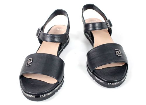 Isabella Cortez – sandale damă din piele naturală neagră stil urban