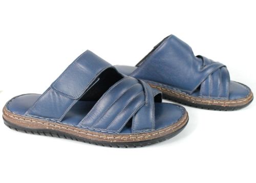 Diego Navarro papuci bărbătești din piele naturală albastru denim