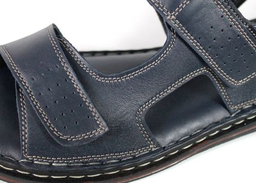 Marco Valente – Sandale bărbătești confortabile din piele naturală bleumarin