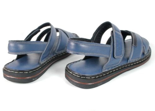 Notte Classico – Sandale bărbătești confortabile din piele naturală albastru denim
