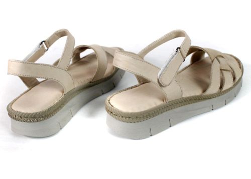 Talina Sora – Sandale damă din piele naturală bej cu talpă confortabilă