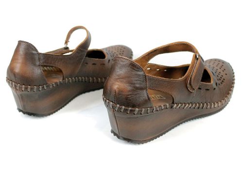 1237TKK – pantofi damă de vară din piele naturală maro
