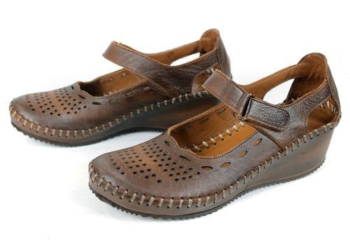 1237TKK – pantofi damă de vară din piele naturală maro