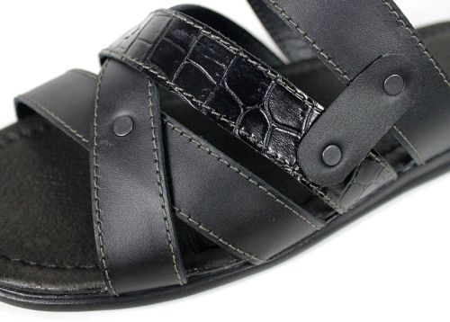 Papuci bărbătești Rustic Trail cu bandă decorativă croco lăcuită