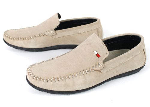 Miro Classico – Mocasini bărbătești din piele naturală velur bej