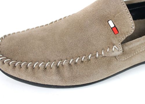 Miro Classico – Mocasini bărbătești din piele naturală velur maro nisipiu