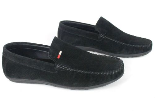 Mocasini bărbătești Miro Classico din piele naturală velur neagră