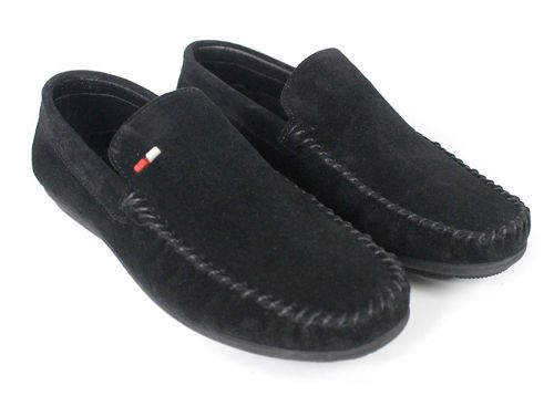 Miro Classico – Mocasini bărbătești din piele naturală velur în negru