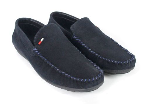 Miro Classico – Mocasini bărbătești din piele naturală velur bleumarin
