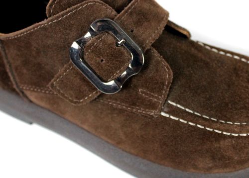 Pantofi casual damă din piele naturală velur maro