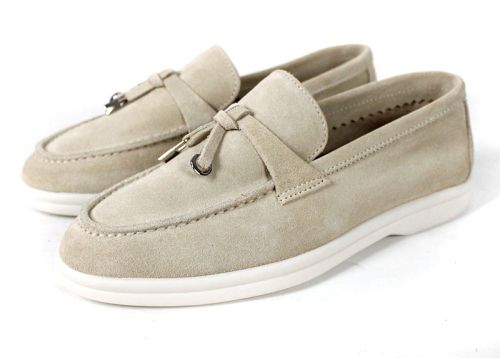 Mocasini damă din piele întoarsă naturală bej – Vero Lume