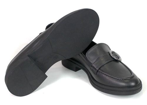 Mocasini damă Isabella Romano din piele naturală – negri, cu talpă ușoară